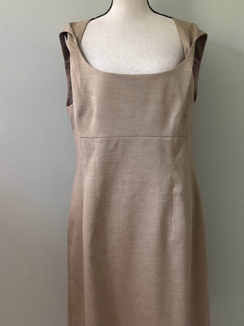 Antonio Melani Taupe Sheath Dress Size 14 Like New